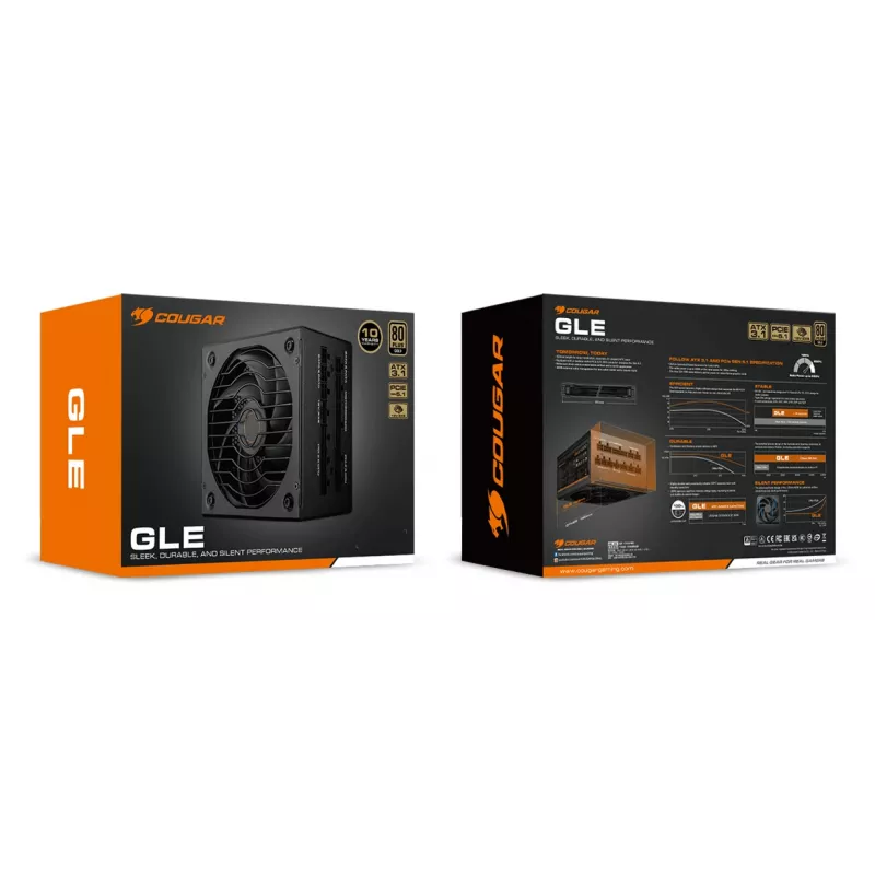 COUGAR Netzteil GLE 1200W ATX3.1 / 80 Plus Gold, 1200 W, 100 - 240 V, 50/60 Hz, 15-7,5 A, 120 W, 1200 W