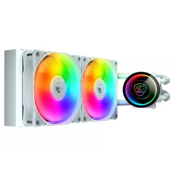 COUGAR CPU Wasserkühlung, Poseidon Elite 240, ARGB Weiß, All-in-One-Flüssigkeitskühler, Weiß
