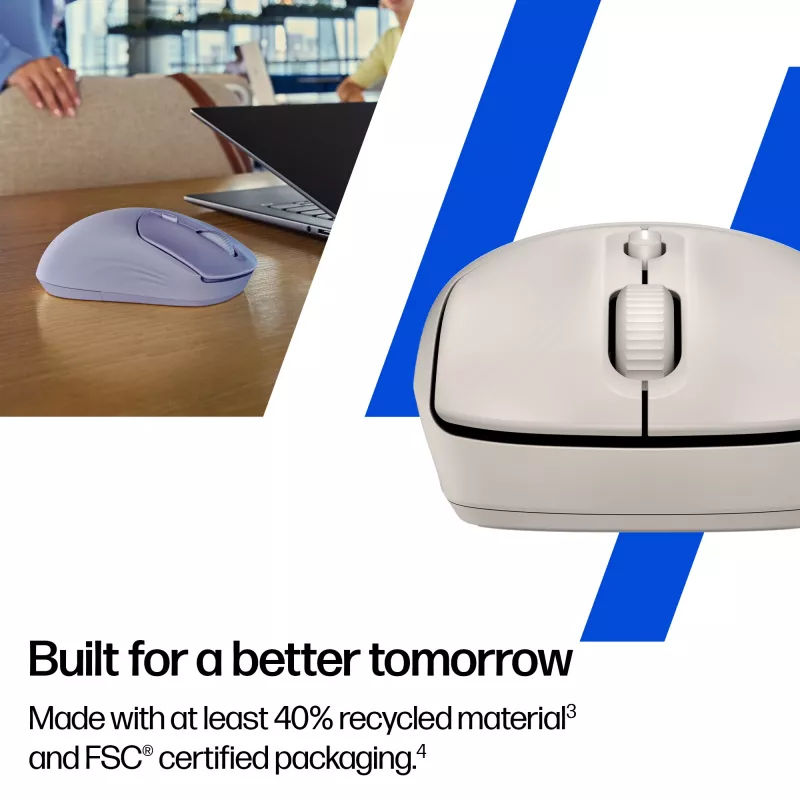 HP 400 Leise Maple Wireless-Maus, beidhändig, RF Wireless + Bluetooth, 6000 DPI, Beige