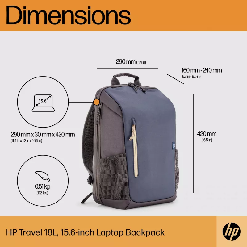 HP Travel 18 Liter 15.6 Iron Grau Laptop-Rucksack