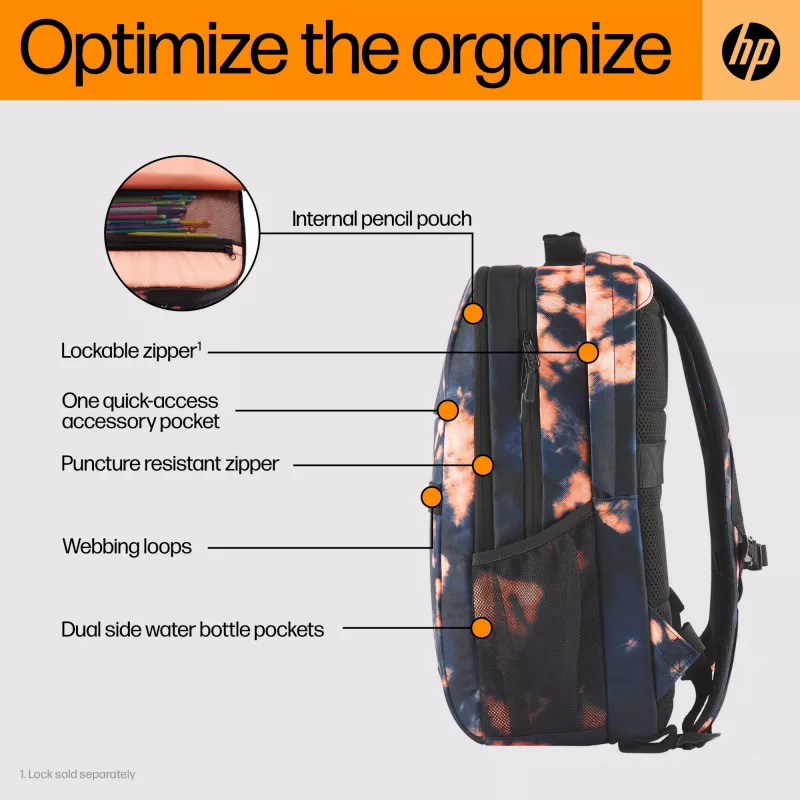 Freizeit-Rucksack HP Campus XL Tie Dye Rucksack Schwarz Polyester
