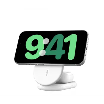 BELKIN Boostcharge Qi2 15w Magnetic 2in1 Stand – Weiß