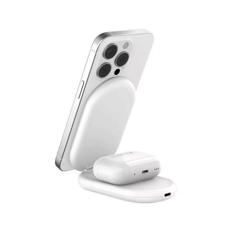 BELKIN Boostcharge Qi2 15w Magnetic 2in1 Stand – Weiß