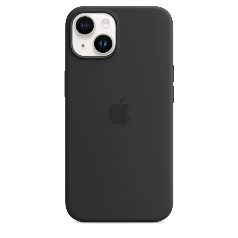 Cover Apple iPhone 14 Silikon Case mit MagSafe Mitternacht