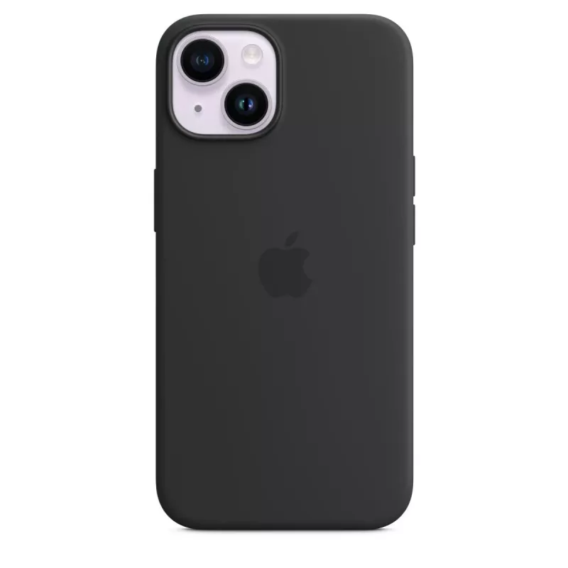 Cover Apple iPhone 14 Silikon Case mit MagSafe Mitternacht