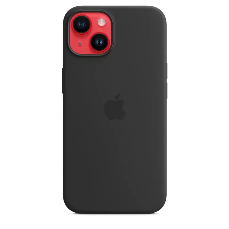 Cover Apple iPhone 14 Silikon Case mit MagSafe Mitternacht