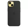 Cover Apple iPhone 14 Silikon Case mit MagSafe Mitternacht