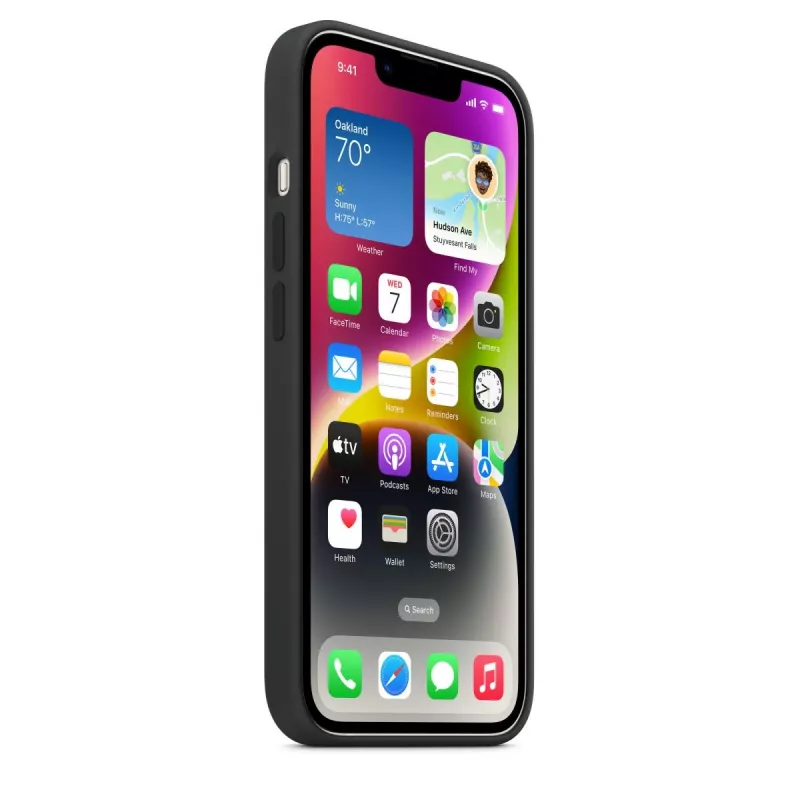Cover Apple iPhone 14 Silikon Case mit MagSafe Mitternacht