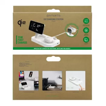Wireless Charger 4smarts Qi2 Universal Weiß Schnellladegerät Indoor AC 12V