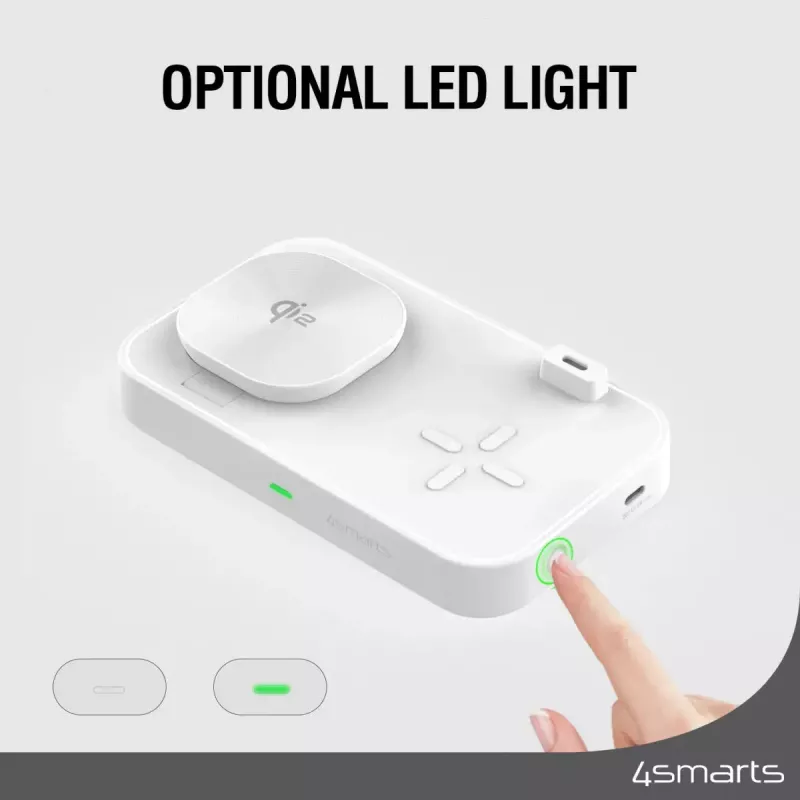 Wireless Charger 4smarts Qi2 Universal Weiß Schnellladegerät Indoor AC 12V
