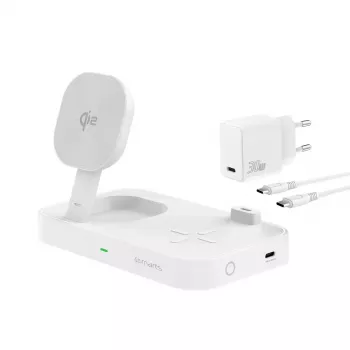 Wireless Charger 4smarts Qi2 Universal Weiß Schnellladegerät Indoor AC 12V
