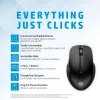 HP 430 Multi-Device Wireless Mouse, beidhändig, optisch, RF Wireless + Bluetooth, 1200 DPI, Schwarz