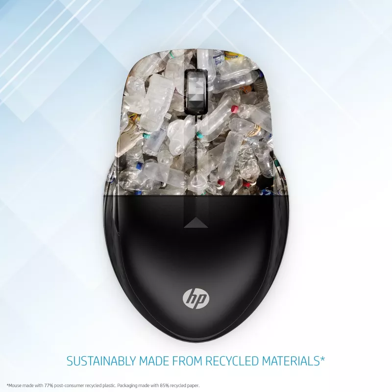 HP 430 Multi-Device Wireless Mouse, beidhändig, optisch, RF Wireless + Bluetooth, 1200 DPI, Schwarz