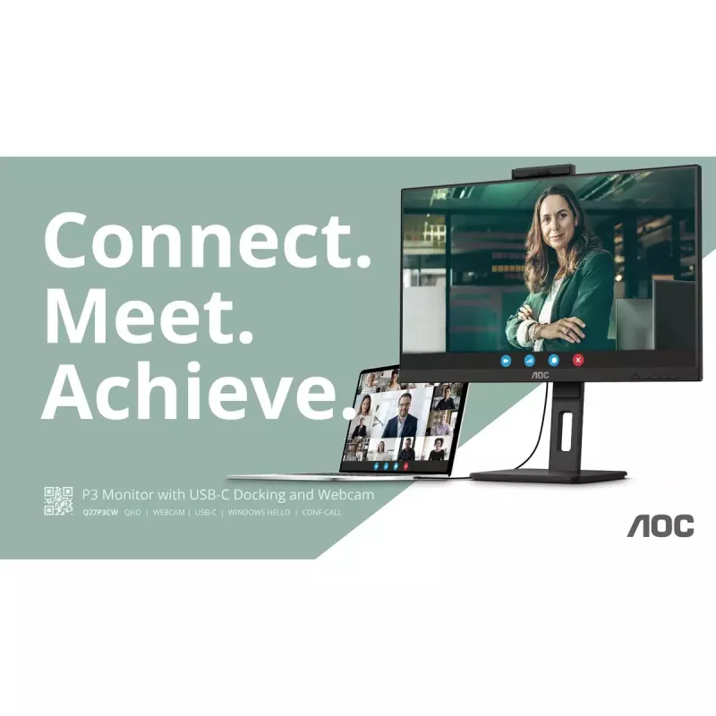 AOC Q27P3CW Computer Monitor 68,6 cm (27 Zoll) 2560 x 1440 Pixel Quad HD LED Schwarz