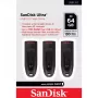 WESTERN DIGITAL Sandisk Cruzer Ultra - 64GB USB-Stick - USB 3.0 - Schwarz - 3er-Pack