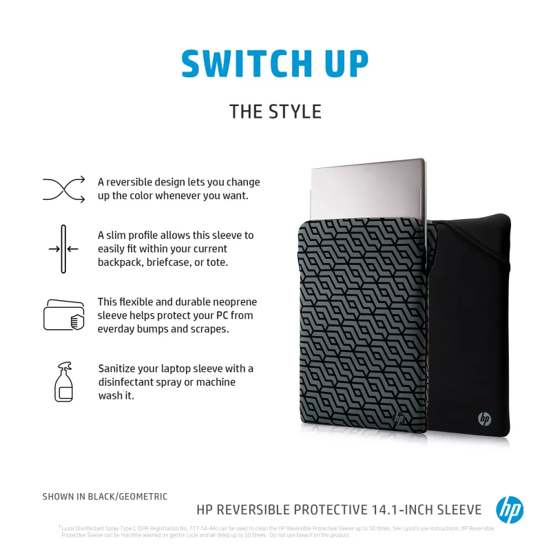 HP Wendbare schützende 14,1-Zoll blaue Laptophülle, Hülle, 160 g