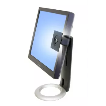 Ergotron Neo-Flex LCD-Standfuß mit Höhenverstellung 33-310-060, bis zu 24 Zoll, max. 7,2 kg, 13 cm Höhenverstellung, Neigung -30 bis 30 Grad, VESA 75x75/100x100, Schwarz/Silber