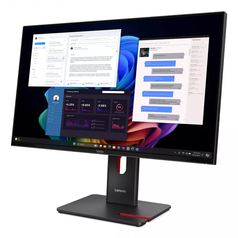 Lenovo ThinkVision T27UD-40 Monitor, 68,6 cm (27 Zoll), 3840 x 2160 Pixel, 4K Ultra HD, LCD, 6 ms, Schwarz