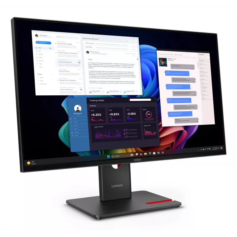 Lenovo ThinkVision T27UD-40 Monitor, 68,6 cm (27 Zoll), 3840 x 2160 Pixel, 4K Ultra HD, LCD, 6 ms, Schwarz