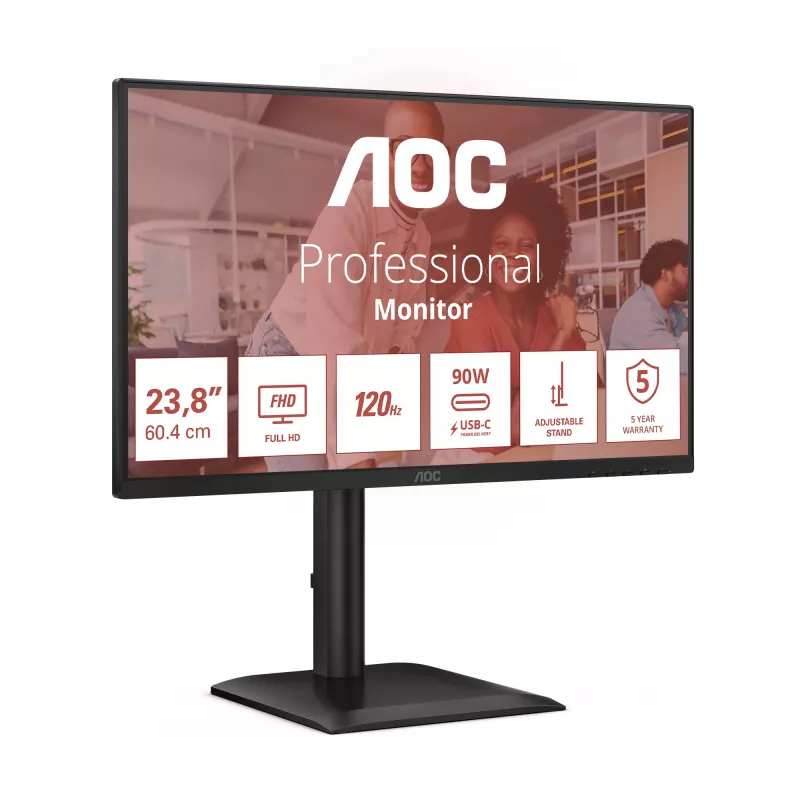 AOC E4 24E4CV Computer Monitor 60,5 cm (23,8 Zoll) 1920 x 1080 Pixel Full HD LED Schwarz