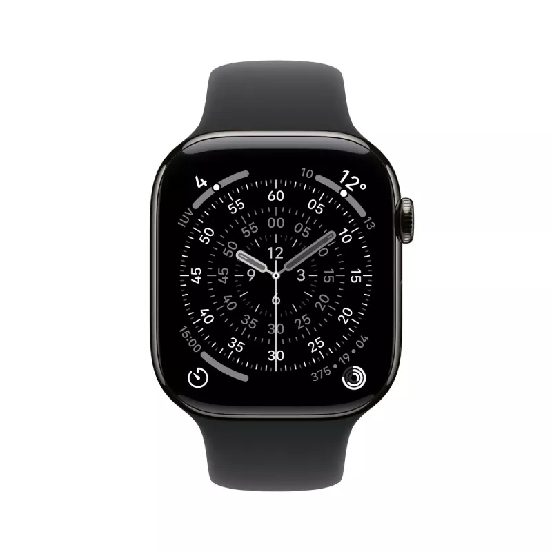Smartwatch Apple Watch Series 11 GPS + Cellular 42mm Slate Titanium Gehäuse Black Sport Band S/M
