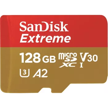 WESTERN DIGITAL Extreme microSDXC 128GB SD-Adapter für Action-Kameras und Drohnen 170MB/s 80MB/s A2 C10 V30 UHS-I U3