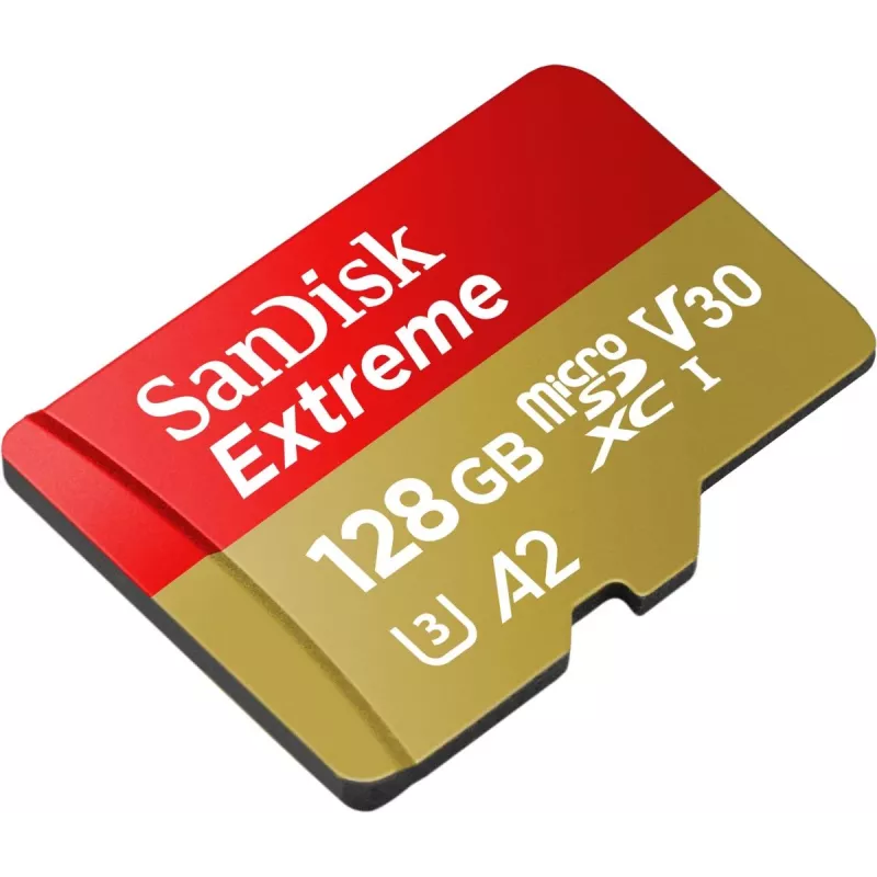 WESTERN DIGITAL Extreme microSDXC 128GB SD-Adapter für Action-Kameras und Drohnen 170MB/s 80MB/s A2 C10 V30 UHS-I U3