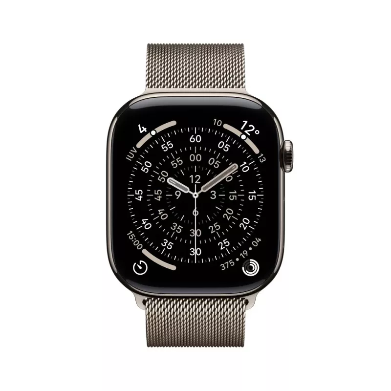 APPLE Watch Series 11 GPS + Cellular 46mm natürliches Titangehäuse mit natürlicher Milanese-Schlaufe M/L