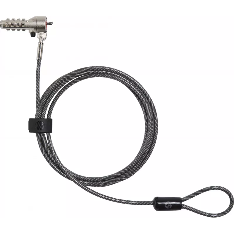 HP Essential Nano Kombinations-Kabelschloss, 1,83 m, Kombinationsschloss, Edelstahl