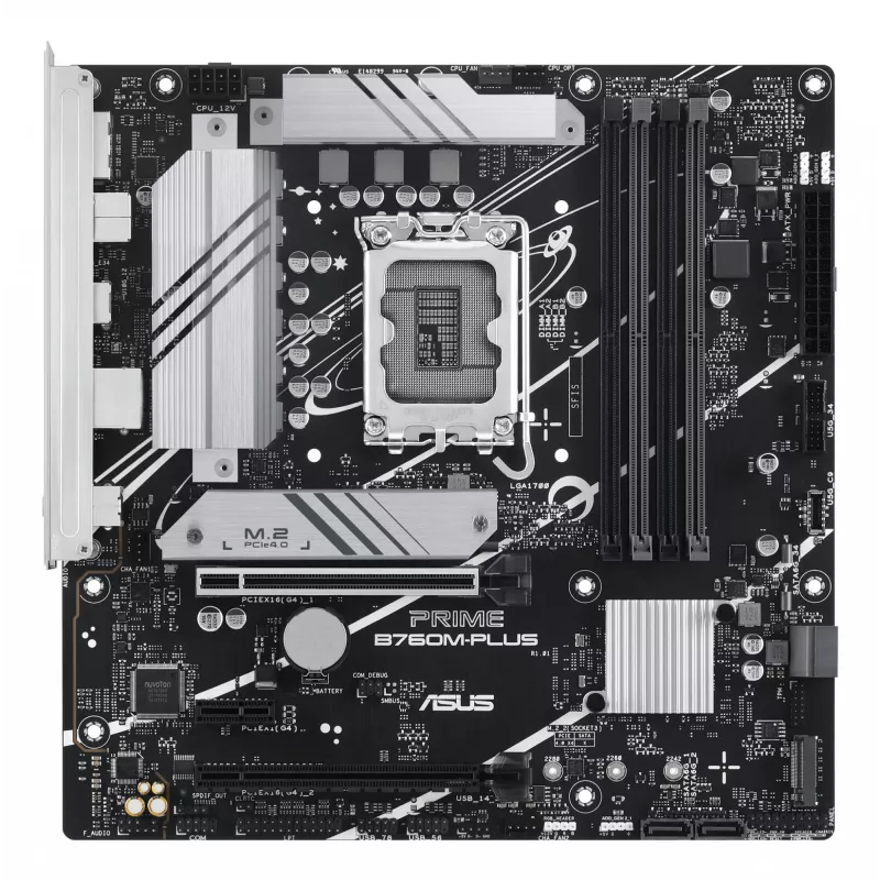 Motherboard ASUS PRIME B760M-PLUS — Intel B760, LGA 1700, micro-ATX, DDR5, 4 DIMM, 192 GB, 2,5 Gb LAN, 2x M.2