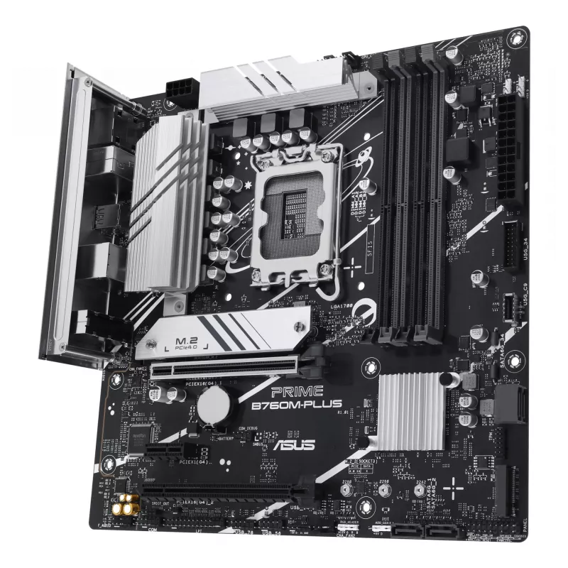 Motherboard ASUS PRIME B760M-PLUS — Intel B760, LGA 1700, micro-ATX, DDR5, 4 DIMM, 192 GB, 2,5 Gb LAN, 2x M.2