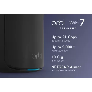 NETGEAR Orbi 870 Tri-Band (2,4 GHz / 5 GHz / 6 GHz) Wi-Fi 7 Schwarz 4 Interne Antennen