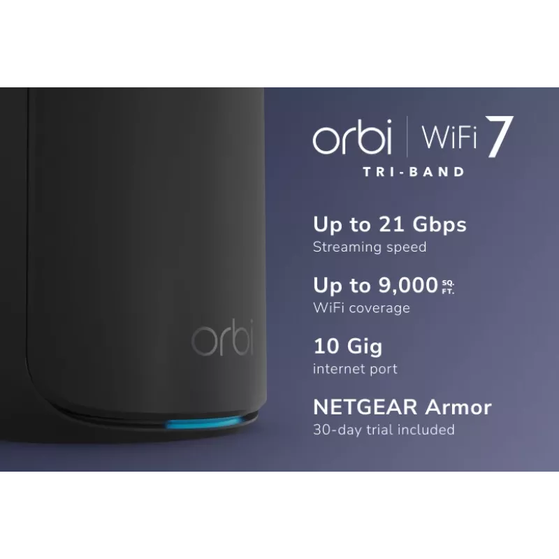 NETGEAR Orbi 870 Tri-Band (2,4 GHz / 5 GHz / 6 GHz) Wi-Fi 7 Schwarz 4 Interne Antennen