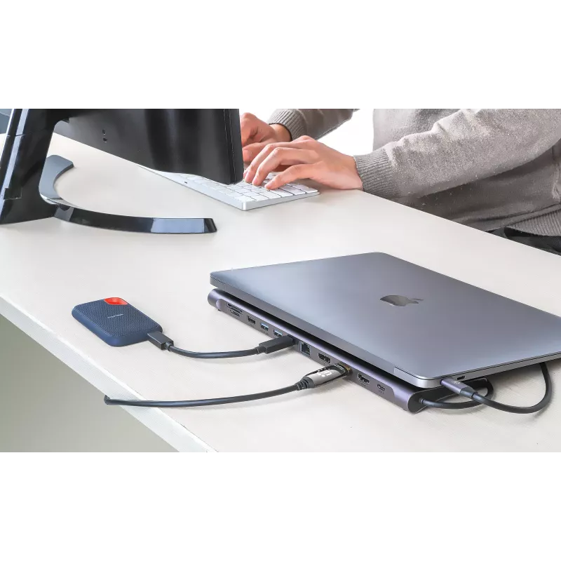 Dock/Hub Manhattan USB-C 10 Ports 4K 60Hz Power Delivery