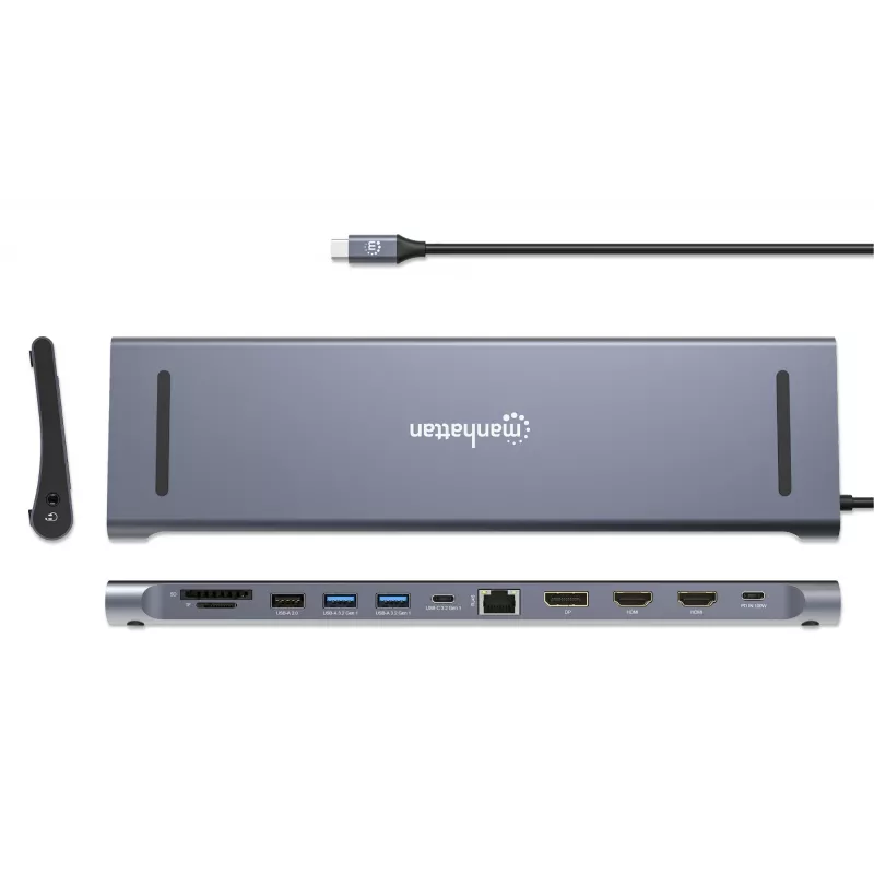 Dock/Hub Manhattan USB-C 10 Ports 4K 60Hz Power Delivery