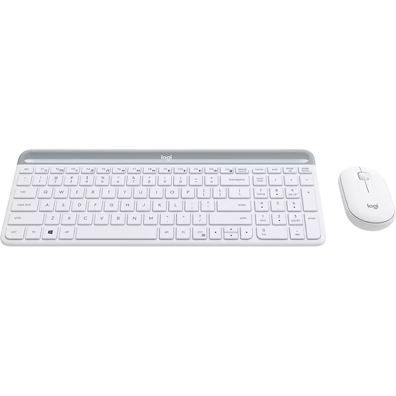 LOGITECH Schlankes kabelloses Tastatur- und Maus-Set Mk470 - Offwhite - Qwerty US/international