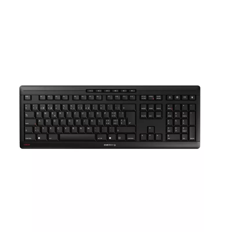 CHERRY Stream Wireless Tastatur Universal RF Wireless + USB QWERTZ Swiss Schwarz