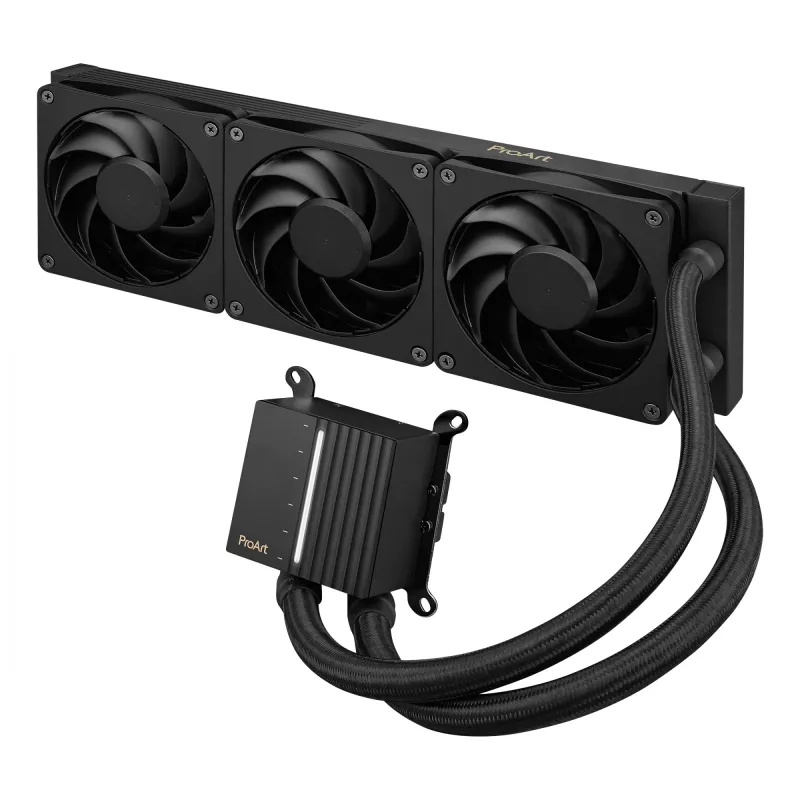 Flüssigkeitskühlsatz ASUS ProArt LC 360 Schwarz — 3x120 mm Lüfter 800–2200 U/min, Radiator 360 mm, Kupferboden, 40 cm Schläuche