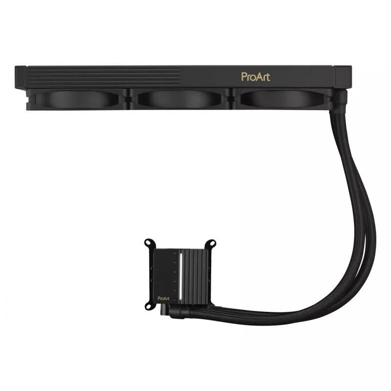 Flüssigkeitskühlsatz ASUS ProArt LC 360 Schwarz — 3x120 mm Lüfter 800–2200 U/min, Radiator 360 mm, Kupferboden, 40 cm Schläuche