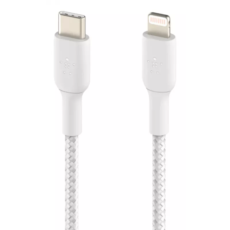 BELKIN Lightning-auf-USB-C-Kabel Geflecht 1m Weiß