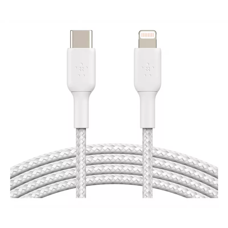 BELKIN Lightning-auf-USB-C-Kabel Geflecht 1m Weiß