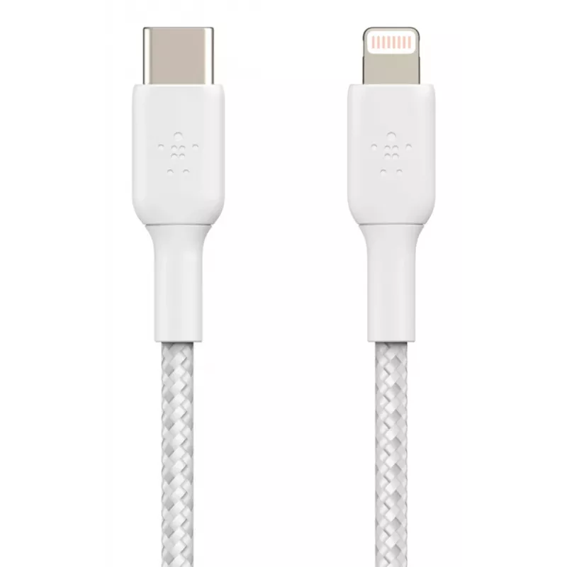 BELKIN Lightning-auf-USB-C-Kabel Geflecht 1m Weiß