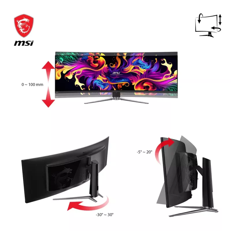 MSI MPG 491CQPDE QD-OLED Computermonitor 124,5 cm (49 Zoll) 5120 x 1440 Pixel DQHD Schwarz