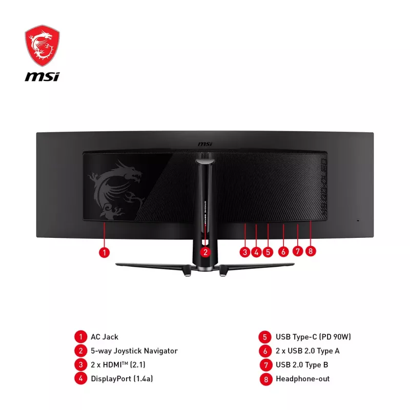 MSI MPG 491CQPDE QD-OLED Computermonitor 124,5 cm (49 Zoll) 5120 x 1440 Pixel DQHD Schwarz