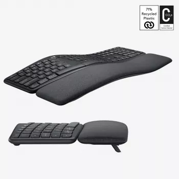 LOGITECH Ergo K860 - Kabellose Split-Tastatur Graphit Qwerty US/International