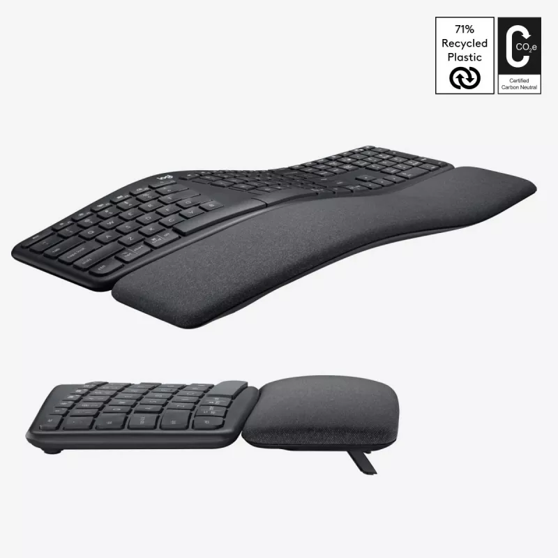 LOGITECH Ergo K860 - Kabellose Split-Tastatur Graphit Qwerty US/International