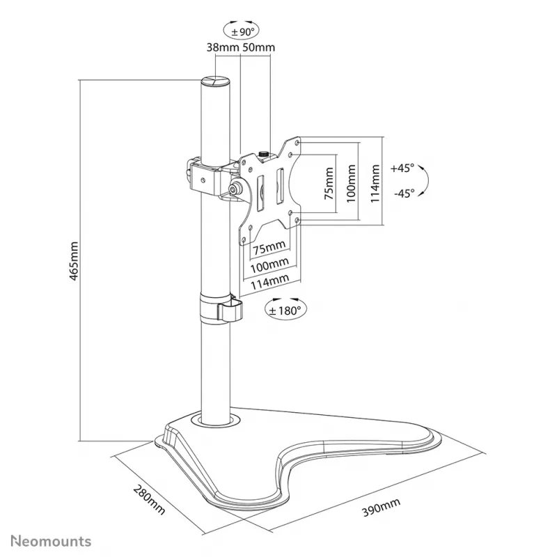 Neomounts Monitor-Tischständer FPMA-D550SBLACK freistehend 8 kg 13-32 Zoll