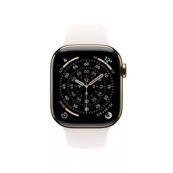 APPLE Watch Series 11 GPS + Cellular 42mm Gold Titanium Gehäuse mit Light Blush Sportband M/L