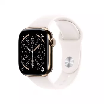APPLE Watch Series 11 GPS + Cellular 46mm Gold Titanium Gehäuse mit Light Blush Sportband S/M