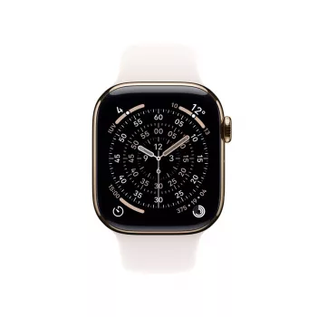 APPLE Watch Series 11 GPS + Cellular 46mm Gold Titanium Gehäuse mit Light Blush Sportband S/M